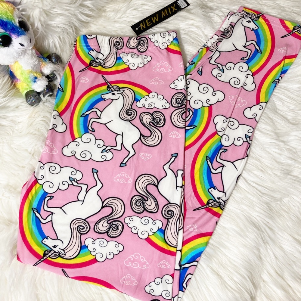 Pink Rainbow 🌈 Unicorn Leggings